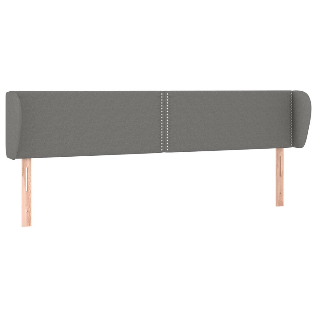 Tête de lit avec oreilles Gris foncé 163x23x78/88 cm Tissu