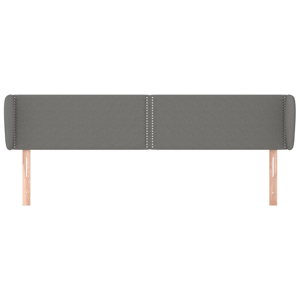 Tête de lit avec oreilles Gris foncé 163x23x78/88 cm Tissu