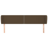 Tête de lit avec oreilles Marron foncé 163x23x78/88 cm Tissu