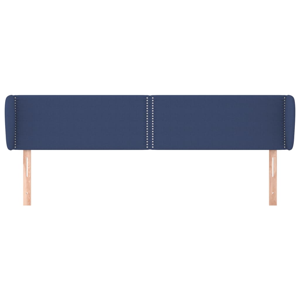 Tête de lit avec oreilles Bleu 163x23x78/88 cm Tissu