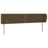 Tête de lit avec oreilles Marron foncé 183x23x78/88 cm Tissu