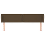 Tête de lit avec oreilles Marron foncé 203x23x78/88 cm Tissu