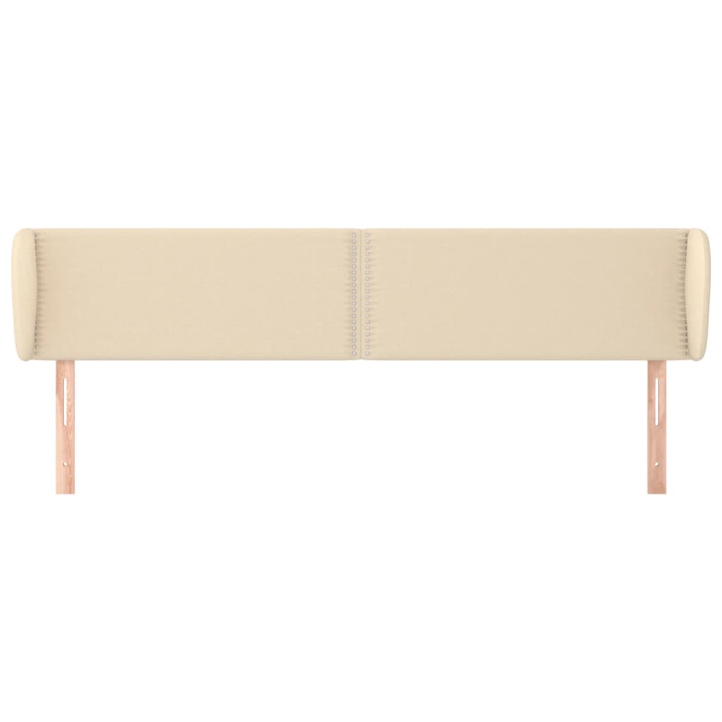 Tête de lit avec oreilles Crème 203x23x78/88 cm Tissu