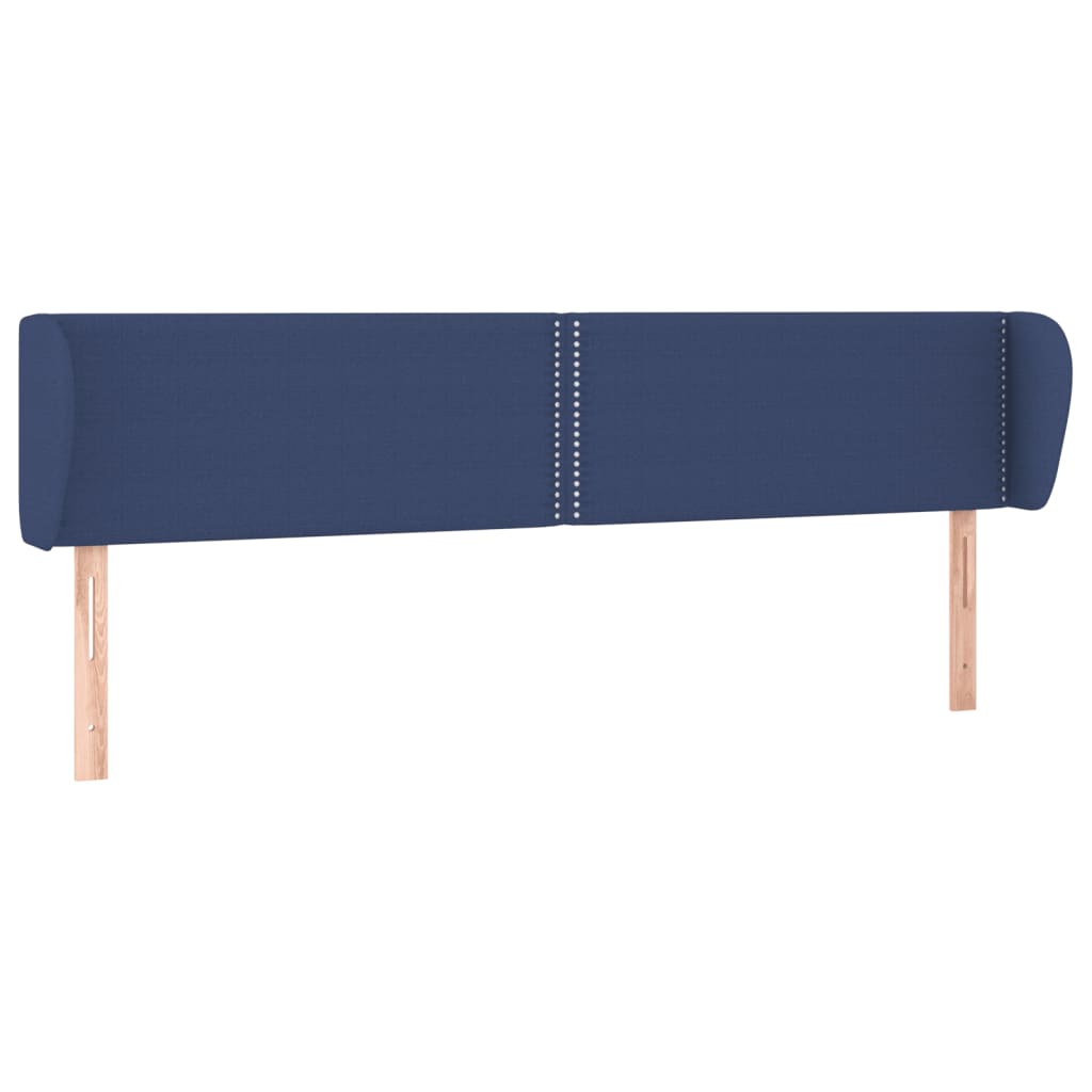 Tête de lit avec oreilles Bleu 203x23x78/88 cm Tissu