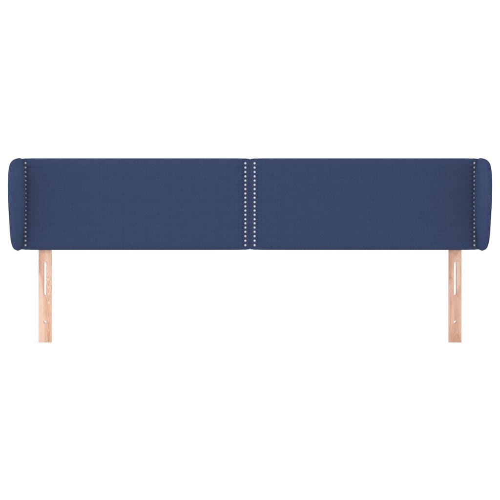 Tête de lit avec oreilles Bleu 203x23x78/88 cm Tissu