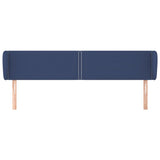 Tête de lit avec oreilles Bleu 203x23x78/88 cm Tissu