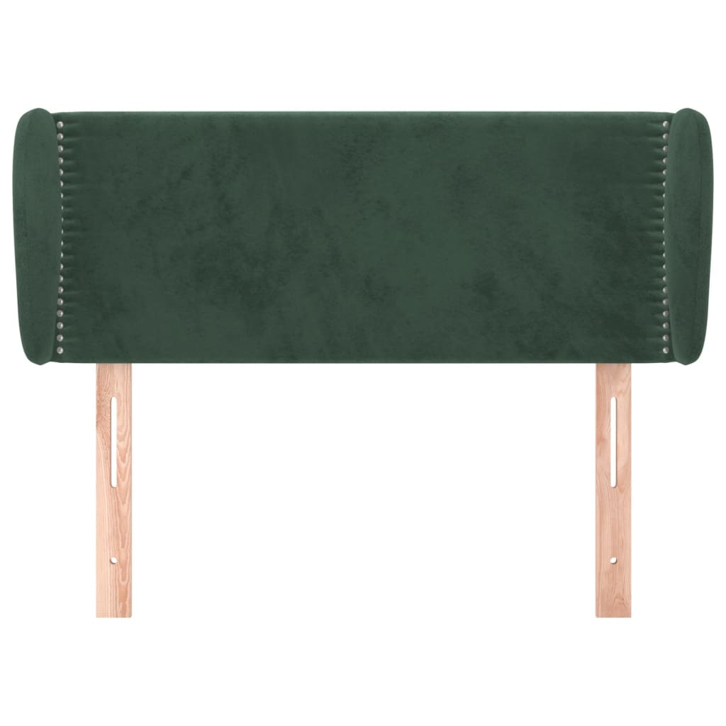 Tête de lit avec oreilles Vert foncé 83x23x78/88 cm Velours