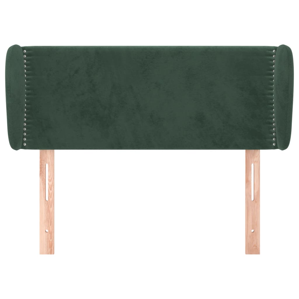 Tête de lit avec oreilles Vert foncé 93x23x78/88 cm Velours