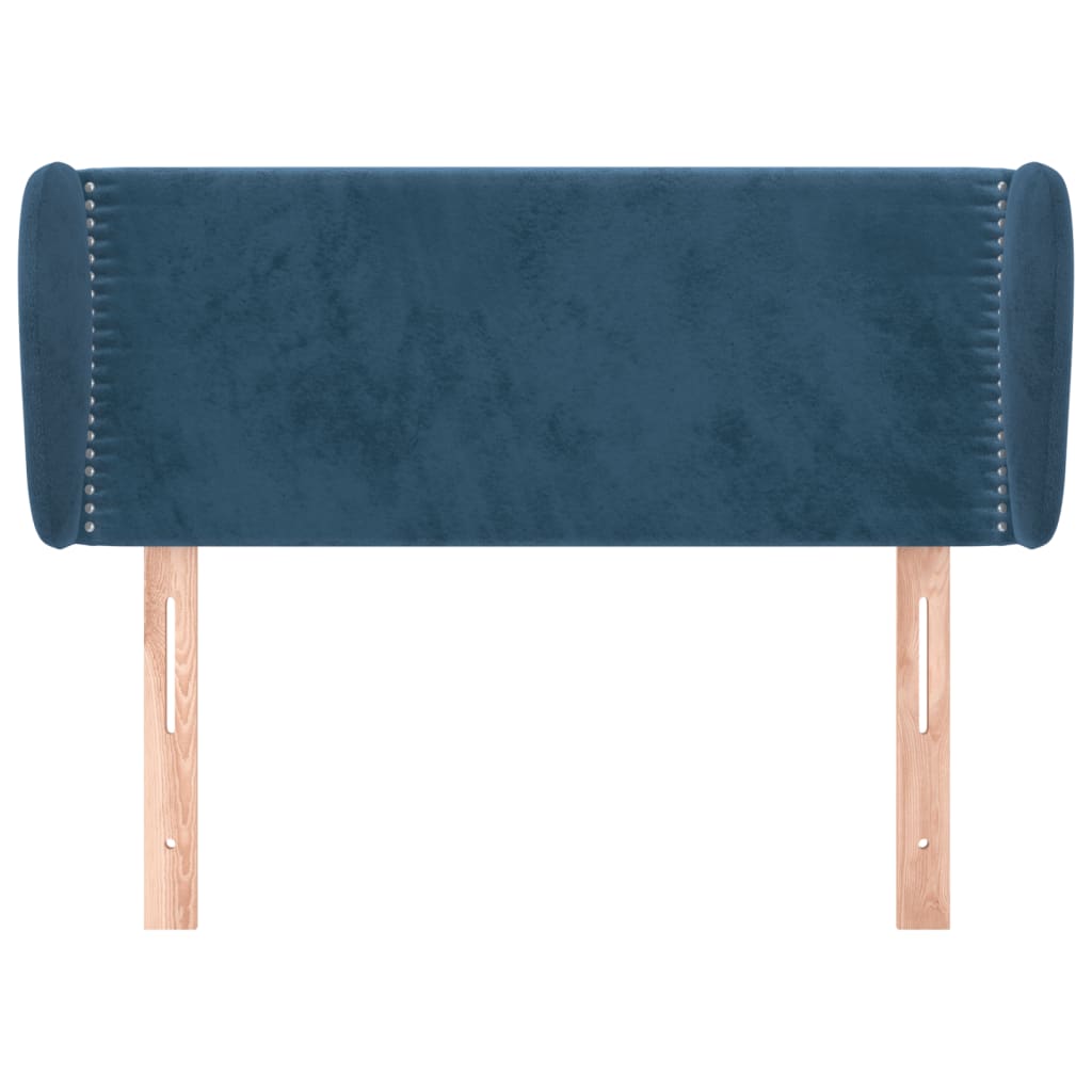 Tête de lit avec oreilles Bleu foncé 93x23x78/88 cm Velours