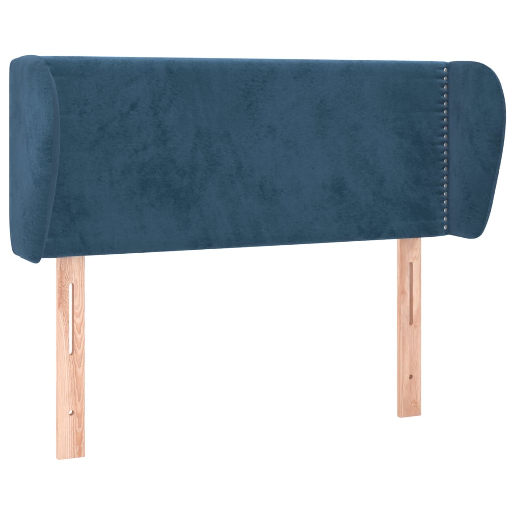 Tête de lit avec oreilles Bleu foncé 103x23x78/88 cm Velours