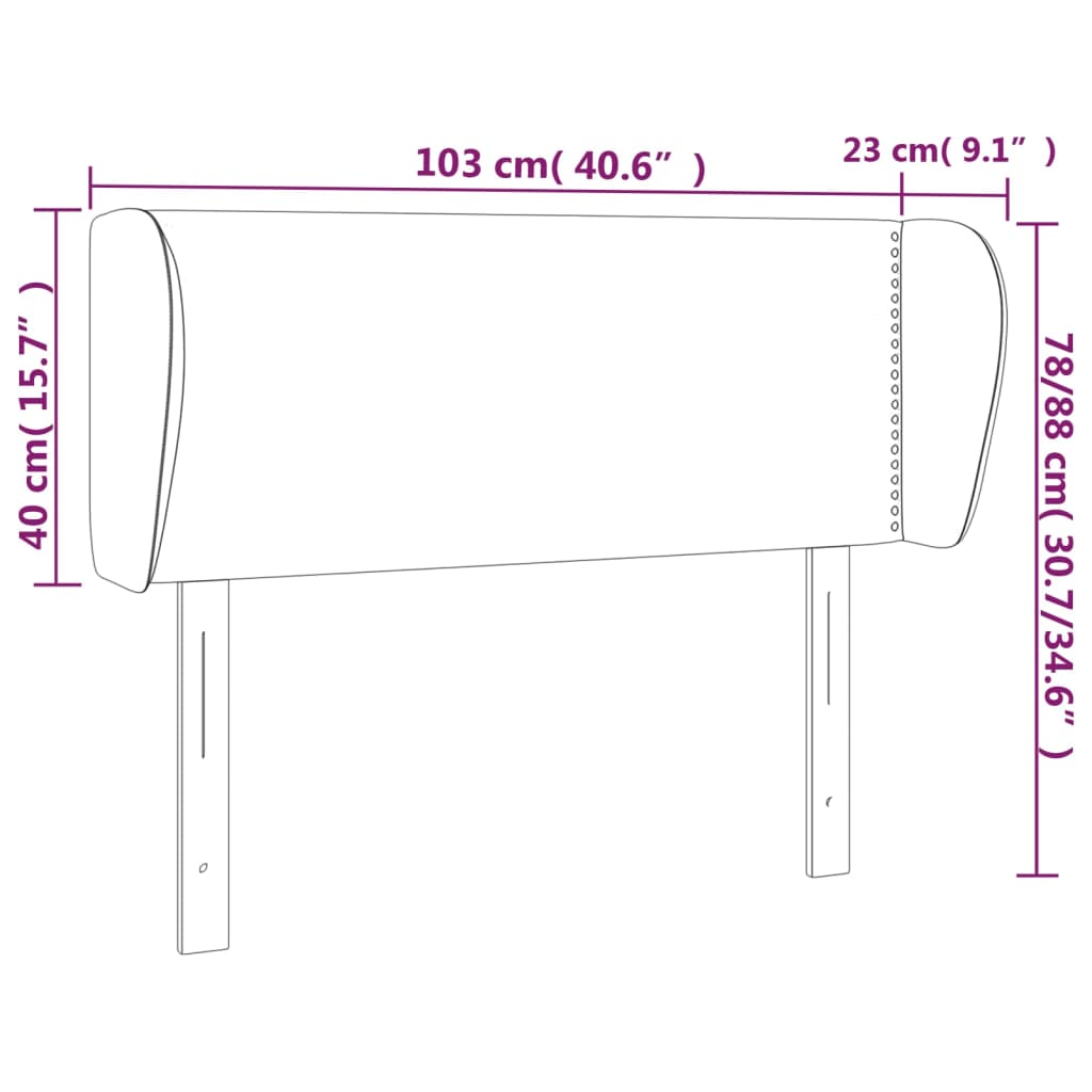 Tête de lit avec oreilles Cappuccino 103x23x78/88 cm Similicuir