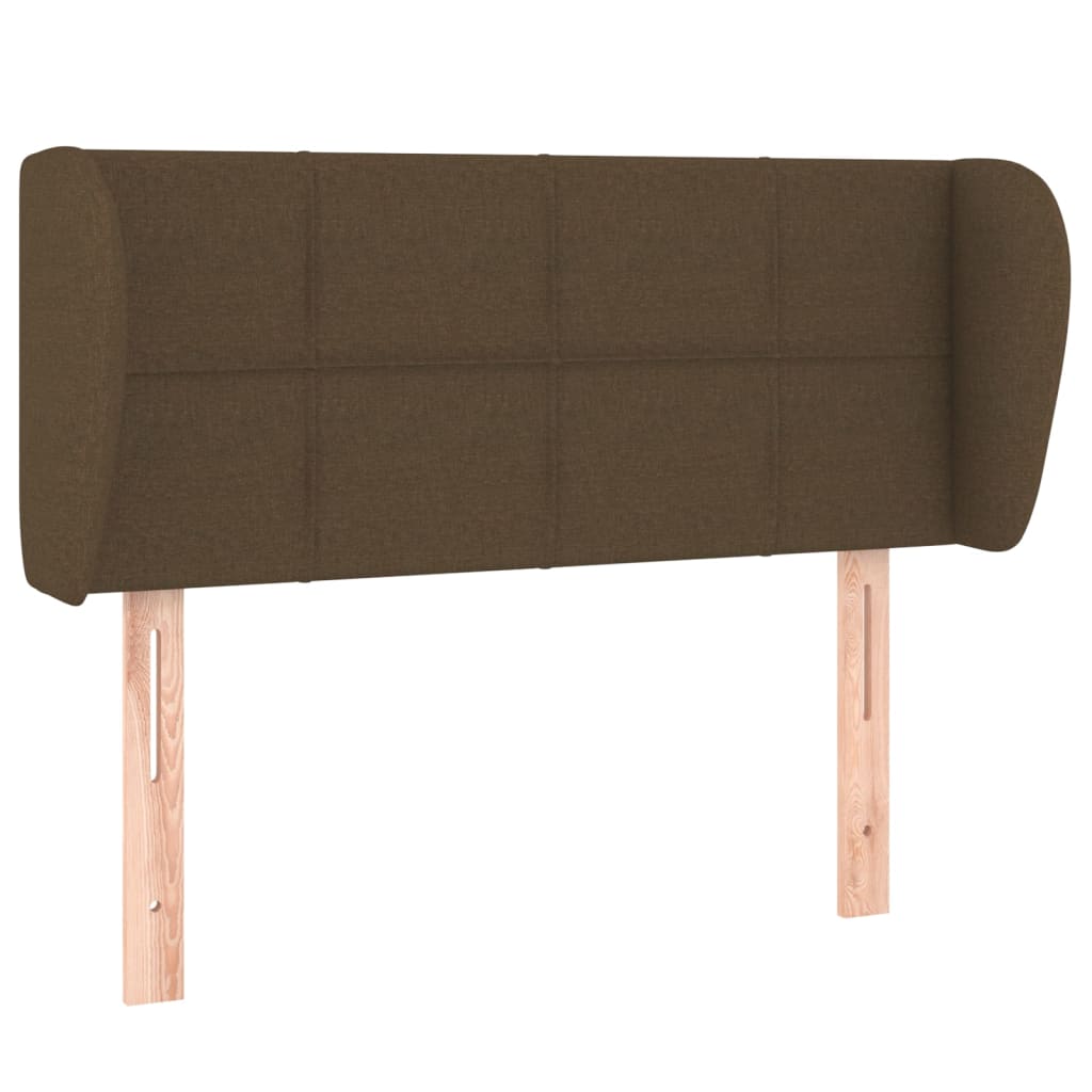 Tête de lit avec oreilles Marron Foncé 83x23x78/88 cm Tissu