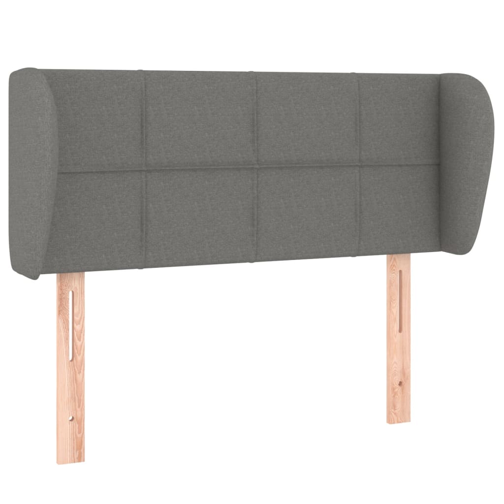 Tête de lit avec oreilles Gris foncé 93x23x78/88 cm Tissu