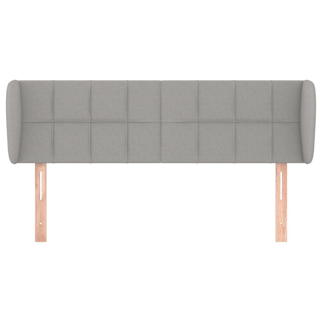 Tête de lit avec oreilles Gris clair 147x23x78/88 cm Tissu