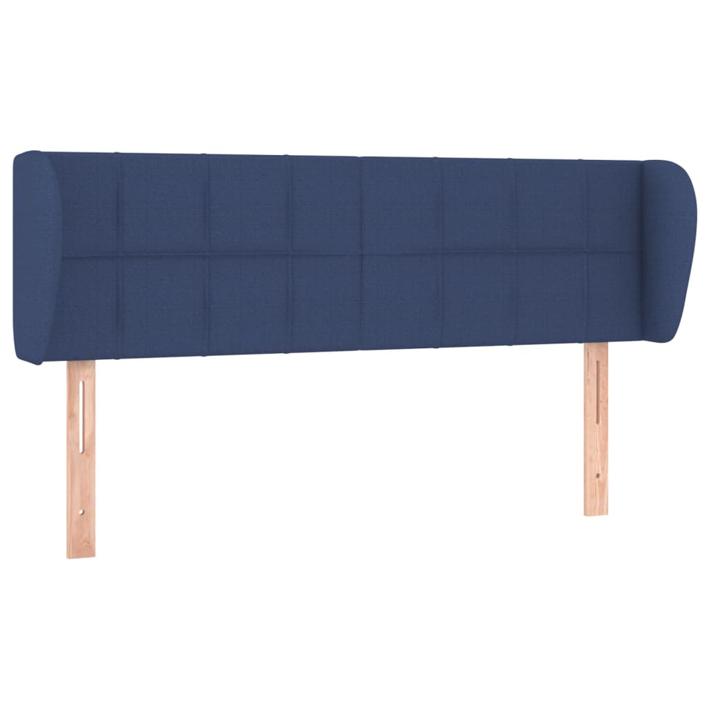 Tête de lit avec oreilles Bleu 147x23x78/88 cm Tissu