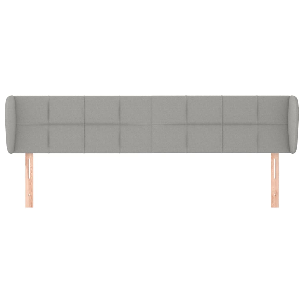 Tête de lit avec oreilles Gris clair 163x23x78/88 cm Tissu