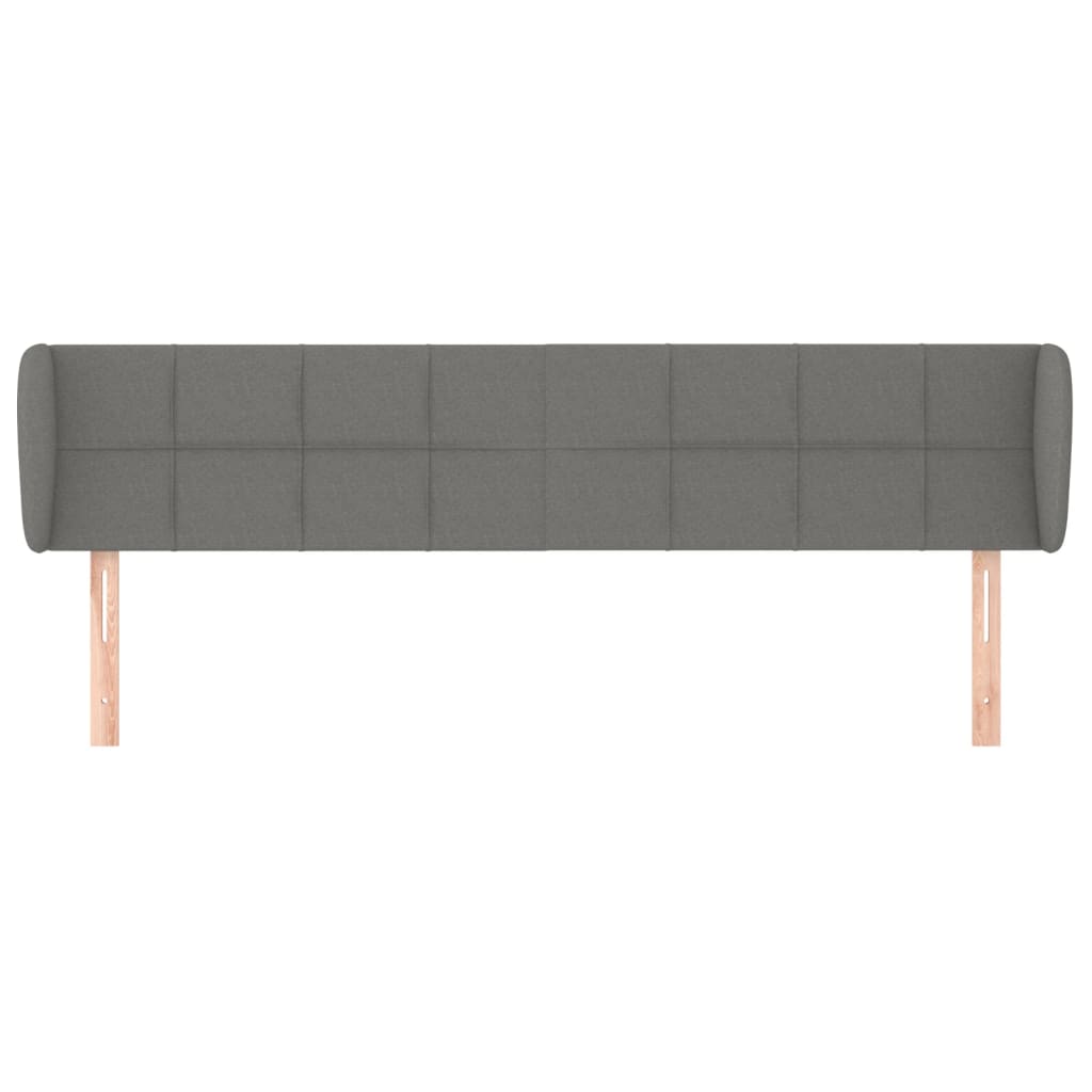 Tête de lit avec oreilles Gris foncé 163x23x78/88 cm Tissu