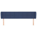 Tête de lit avec oreilles Bleu 163x23x78/88 cm Tissu