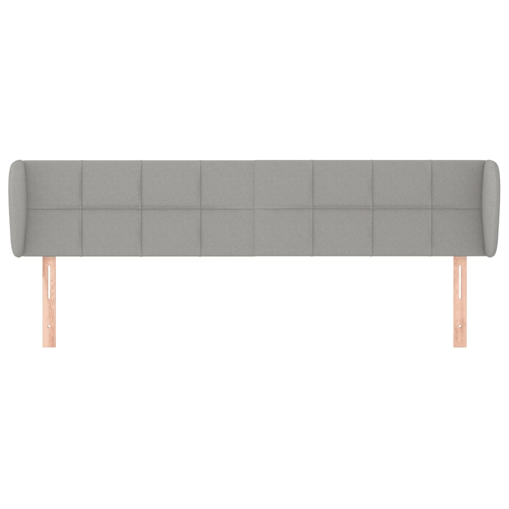 Tête de lit avec oreilles Gris clair 183x23x78/88 cm Tissu