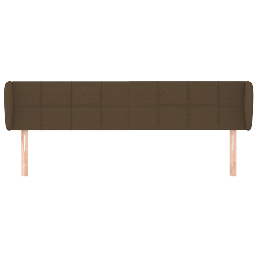 Tête de lit avec oreilles Marron foncé 183x23x78/88 cm Tissu