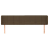 Tête de lit avec oreilles Marron foncé 183x23x78/88 cm Tissu