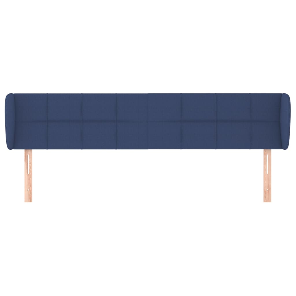 Tête de lit avec oreilles Bleu 183x23x78/88 cm Tissu