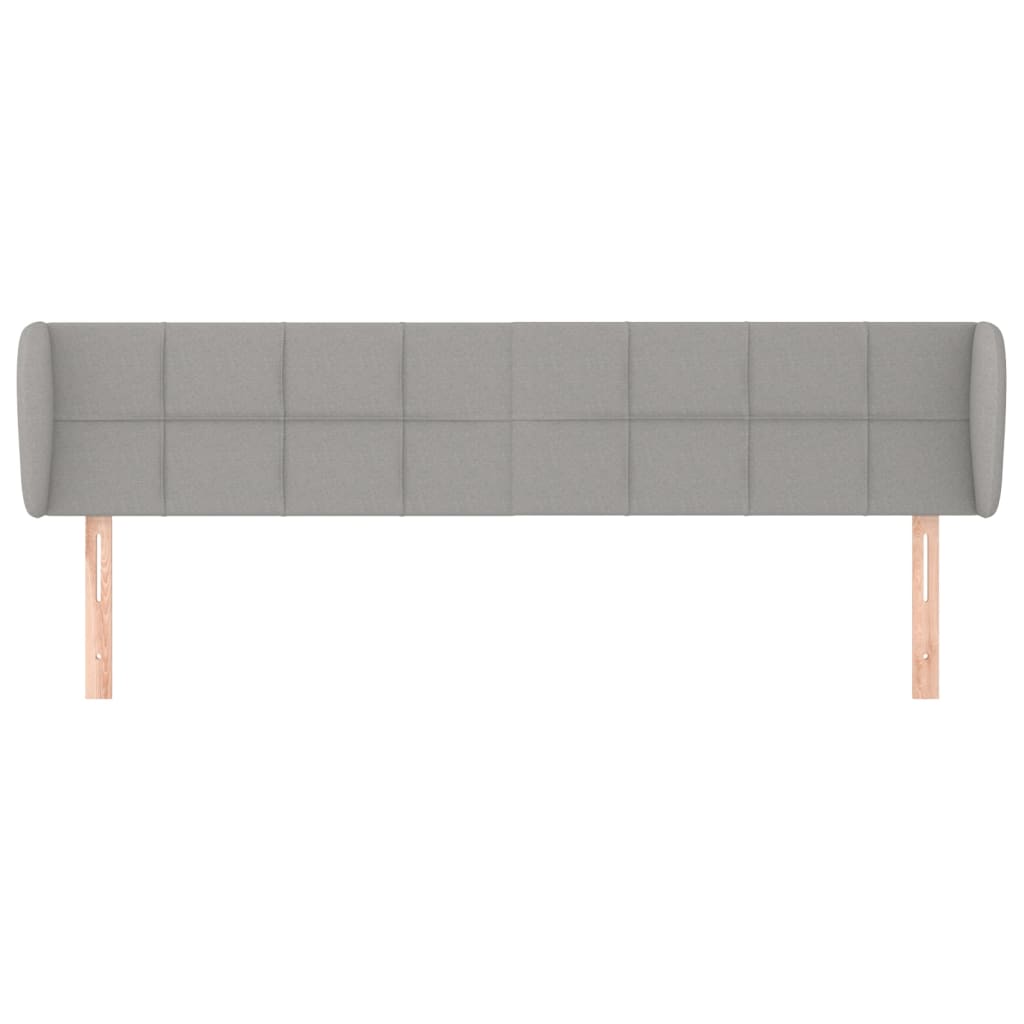 Tête de lit avec oreilles Gris clair 203x23x78/88 cm Tissu