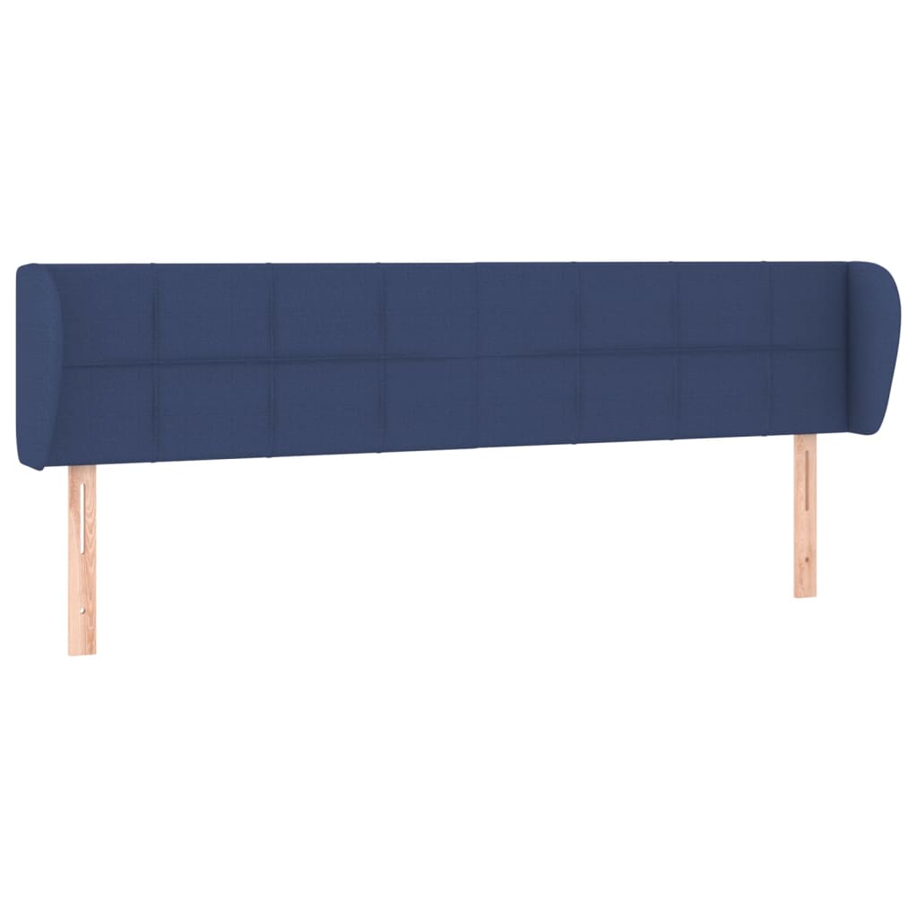 Tête de lit avec oreilles Bleu 203x23x78/88 cm Tissu