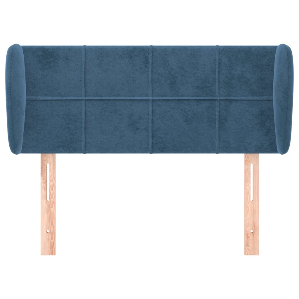 Tête de lit avec oreilles Bleu foncé 83x23x78/88 cm Velours