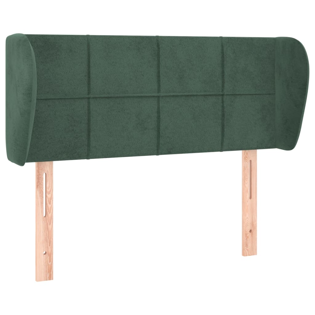 Tête de lit avec oreilles Vert foncé 93x23x78/88 cm Velours