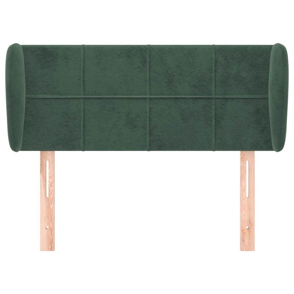 Tête de lit avec oreilles Vert foncé 93x23x78/88 cm Velours