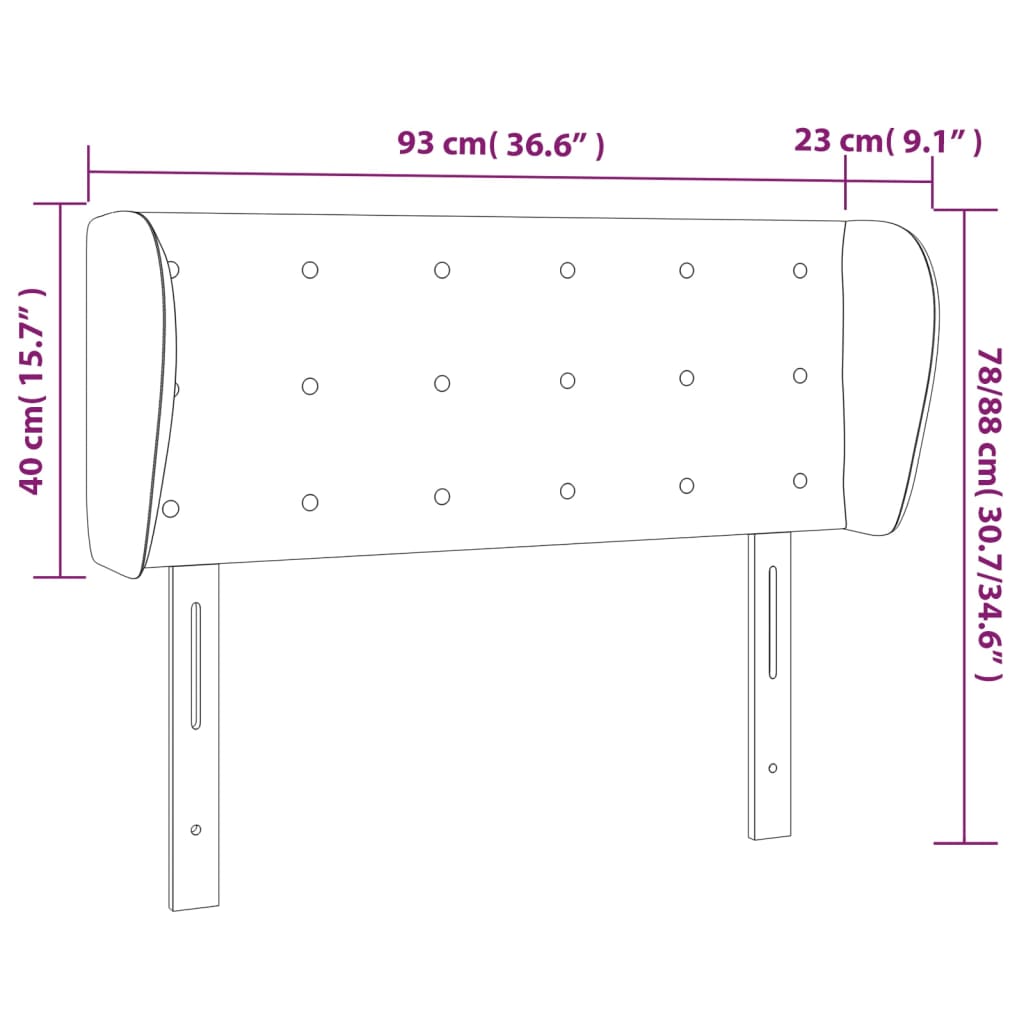 Tête de lit avec oreilles Blanc 93x23x78/88 cm Similicuir