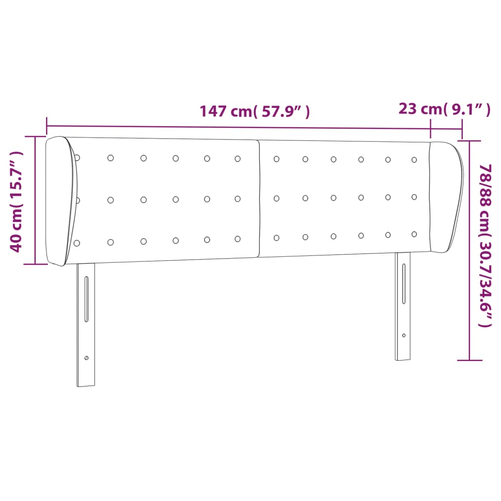 Tête de lit avec oreilles Cappuccino 147x23x78/88 cm Similicuir