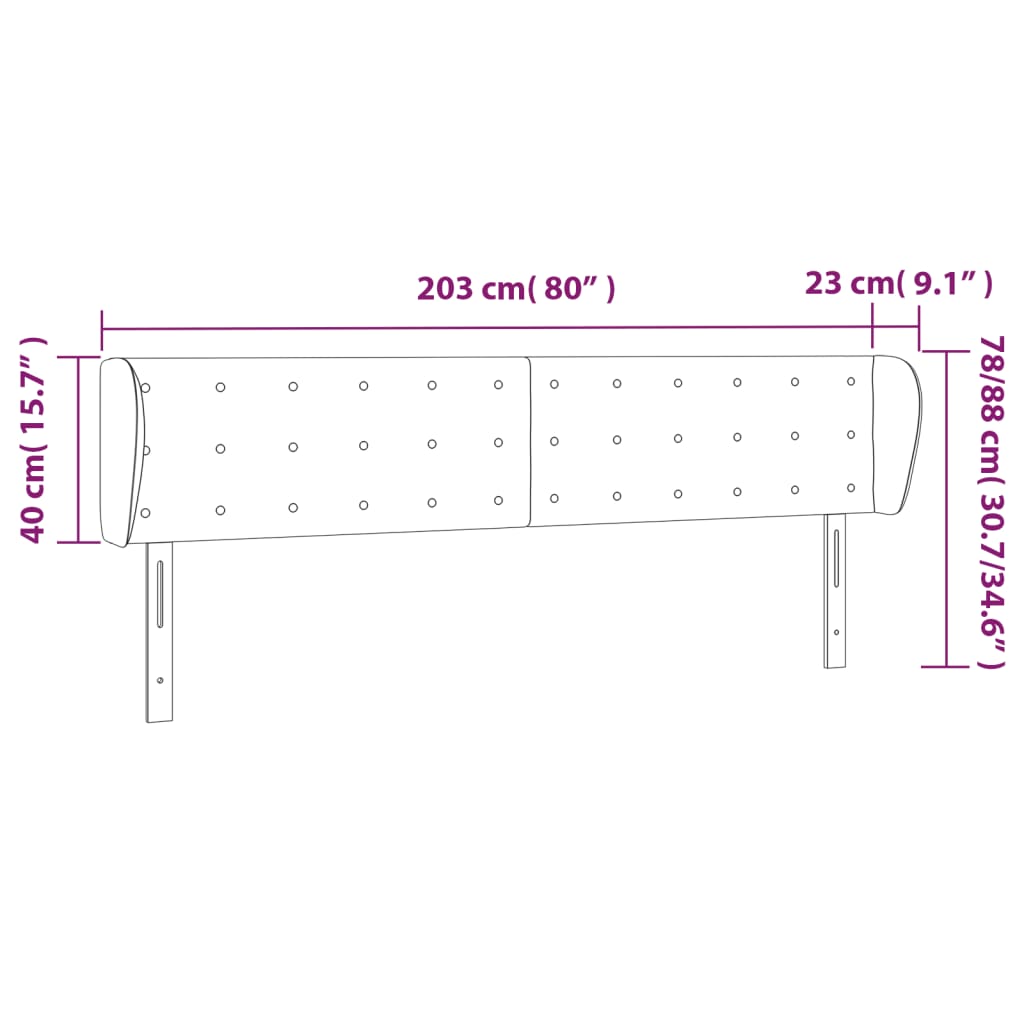 Tête de lit avec oreilles Cappuccino 203x23x78/88 cm Similicuir