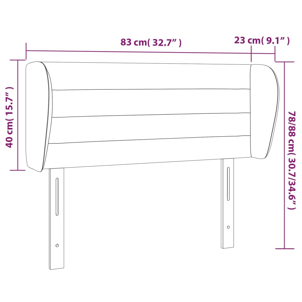 Tête de lit avec oreilles Gris clair 83x23x78/88 cm Tissu