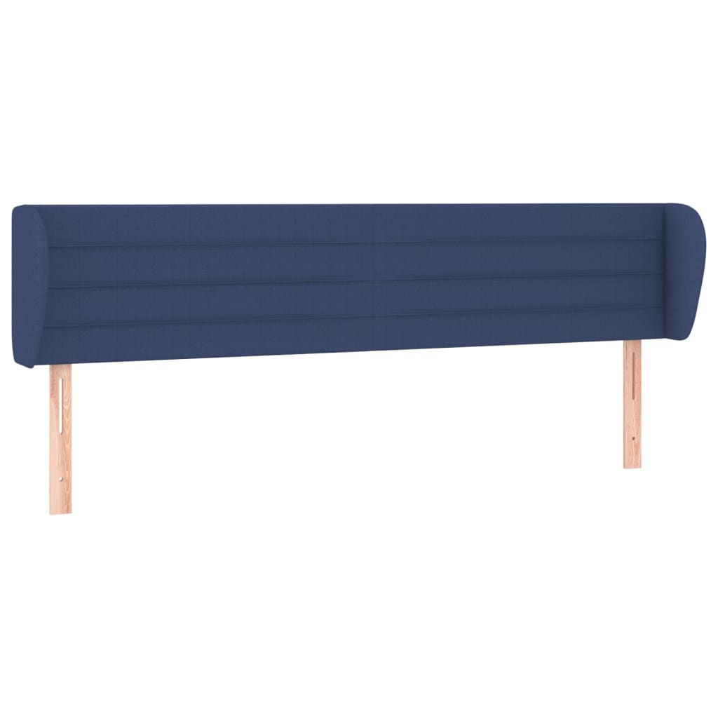 Tête de lit avec oreilles Bleu 163x23x78/88 cm Tissu