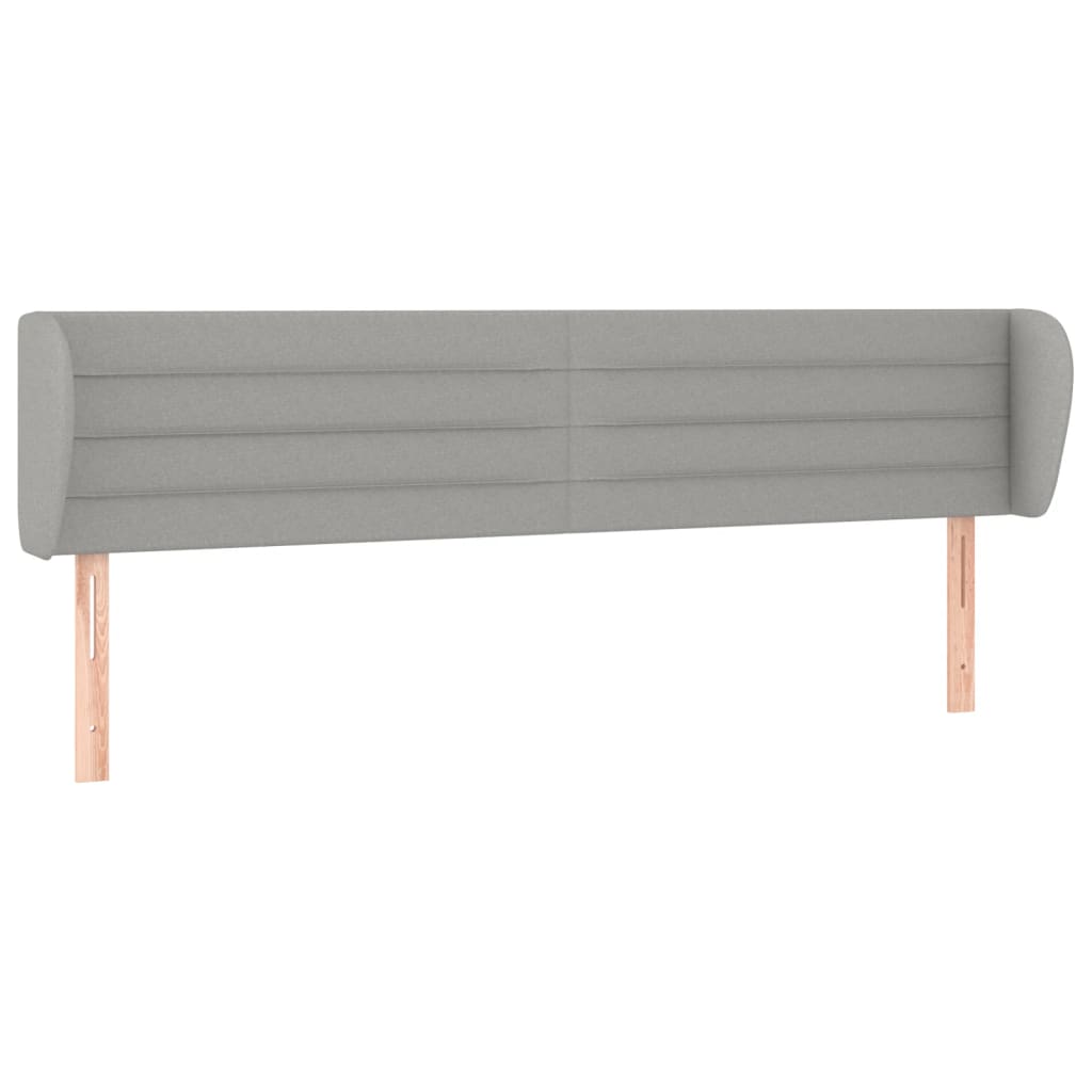 Tête de lit avec oreilles Gris clair 203x23x78/88 cm Tissu