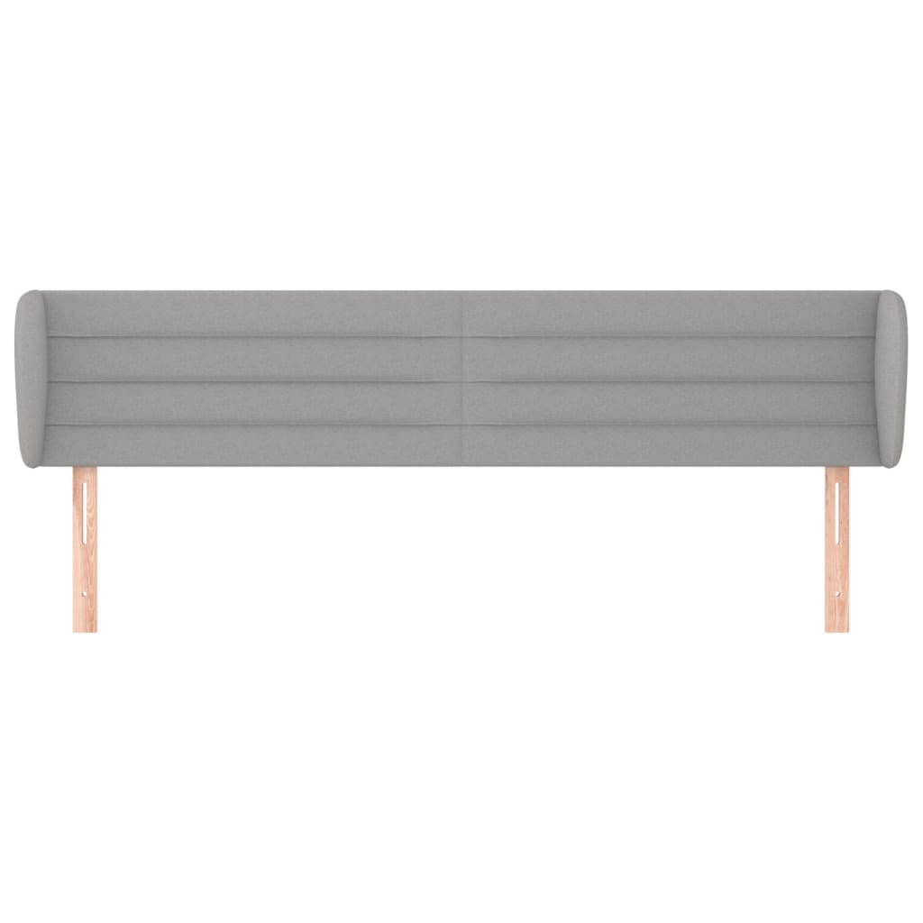 Tête de lit avec oreilles Gris clair 203x23x78/88 cm Tissu