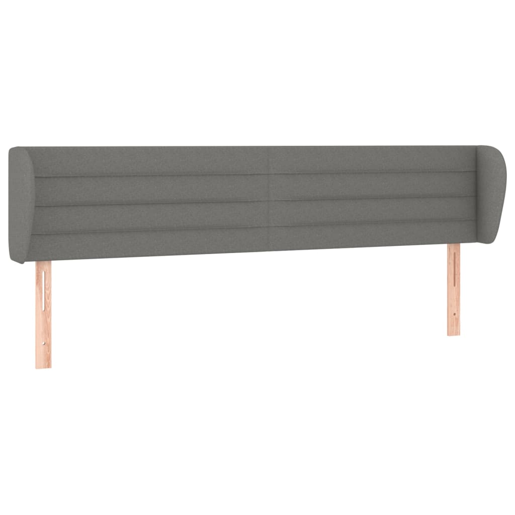 Tête de lit avec oreilles Gris foncé 203x23x78/88 cm Tissu