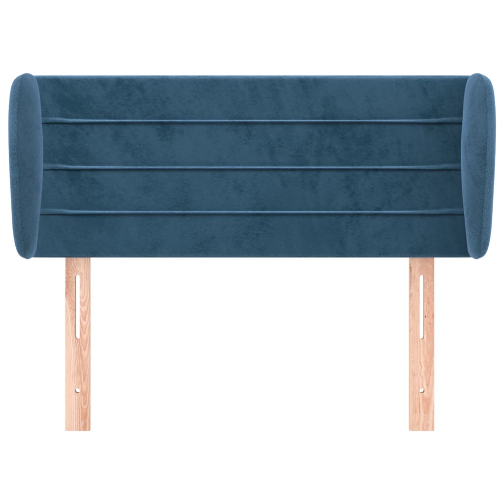 Tête de lit avec oreilles Bleu foncé 83x23x78/88 cm Velours