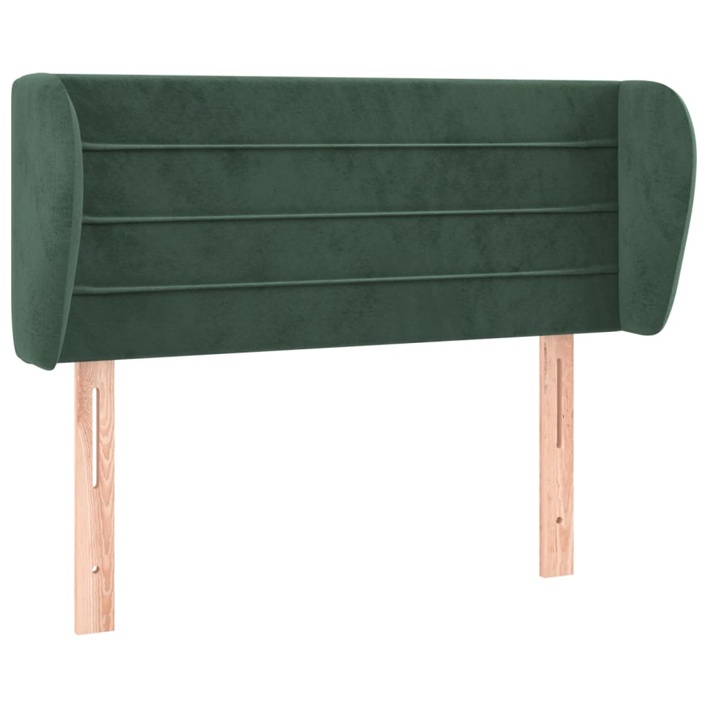 Tête de lit avec oreilles Vert foncé 93x23x78/88 cm Velours