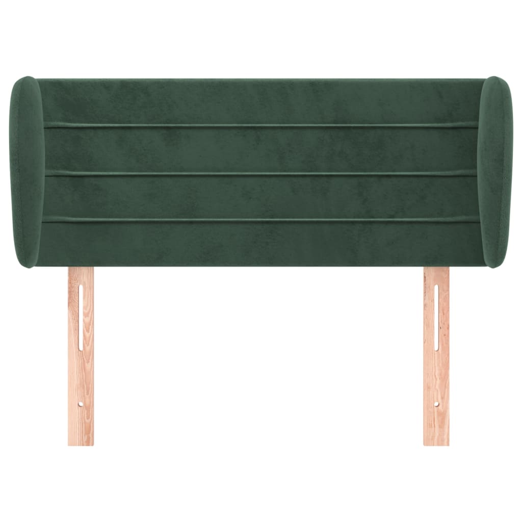 Tête de lit avec oreilles Vert foncé 93x23x78/88 cm Velours