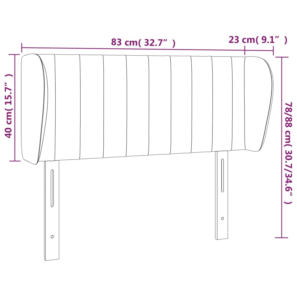 Tête de lit avec oreilles Gris clair 83x23x78/88 cm Tissu