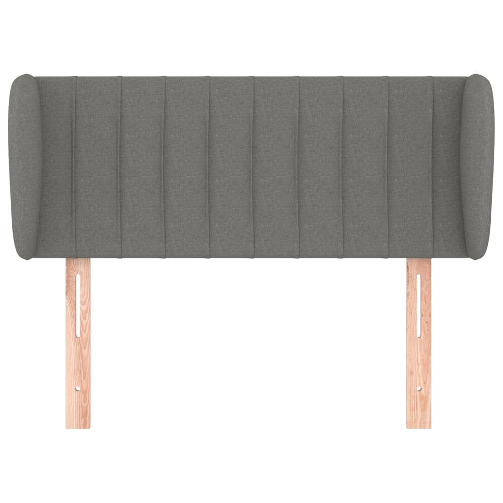 Tête de lit avec oreilles Gris foncé 93x23x78/88 cm Tissu