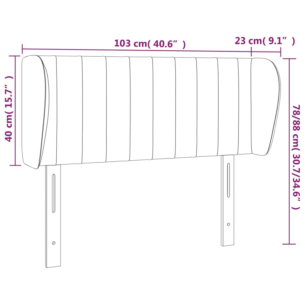 Tête de lit avec oreilles Gris clair 103x23x78/88 cm Tissu