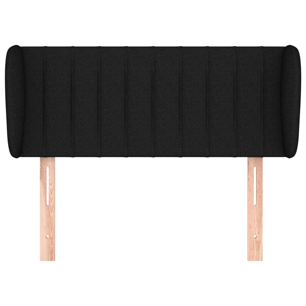 Tête de lit avec oreilles Noir 103x23x78/88 cm Tissu