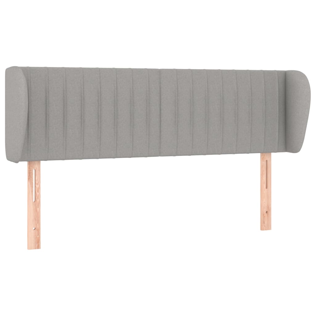 Tête de lit avec oreilles Gris clair 147x23x78/88 cm Tissu