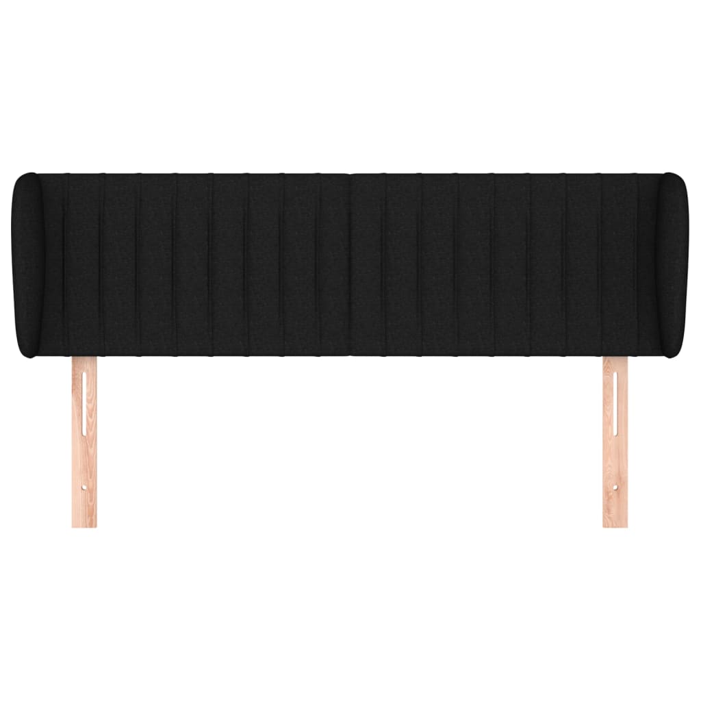 Tête de lit avec oreilles Noir 147x23x78/88 cm Tissu