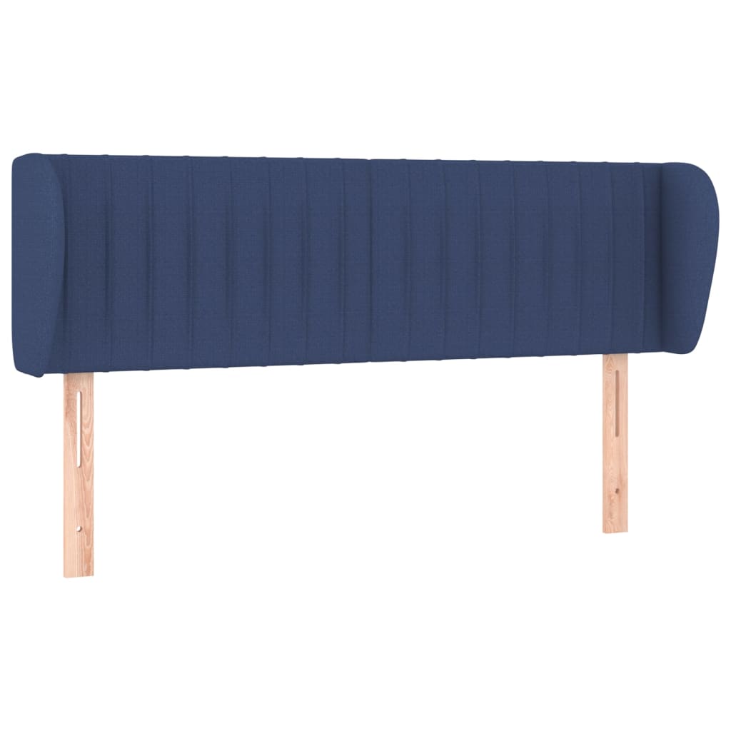 Tête de lit avec oreilles Bleu 147x23x78/88 cm Tissu