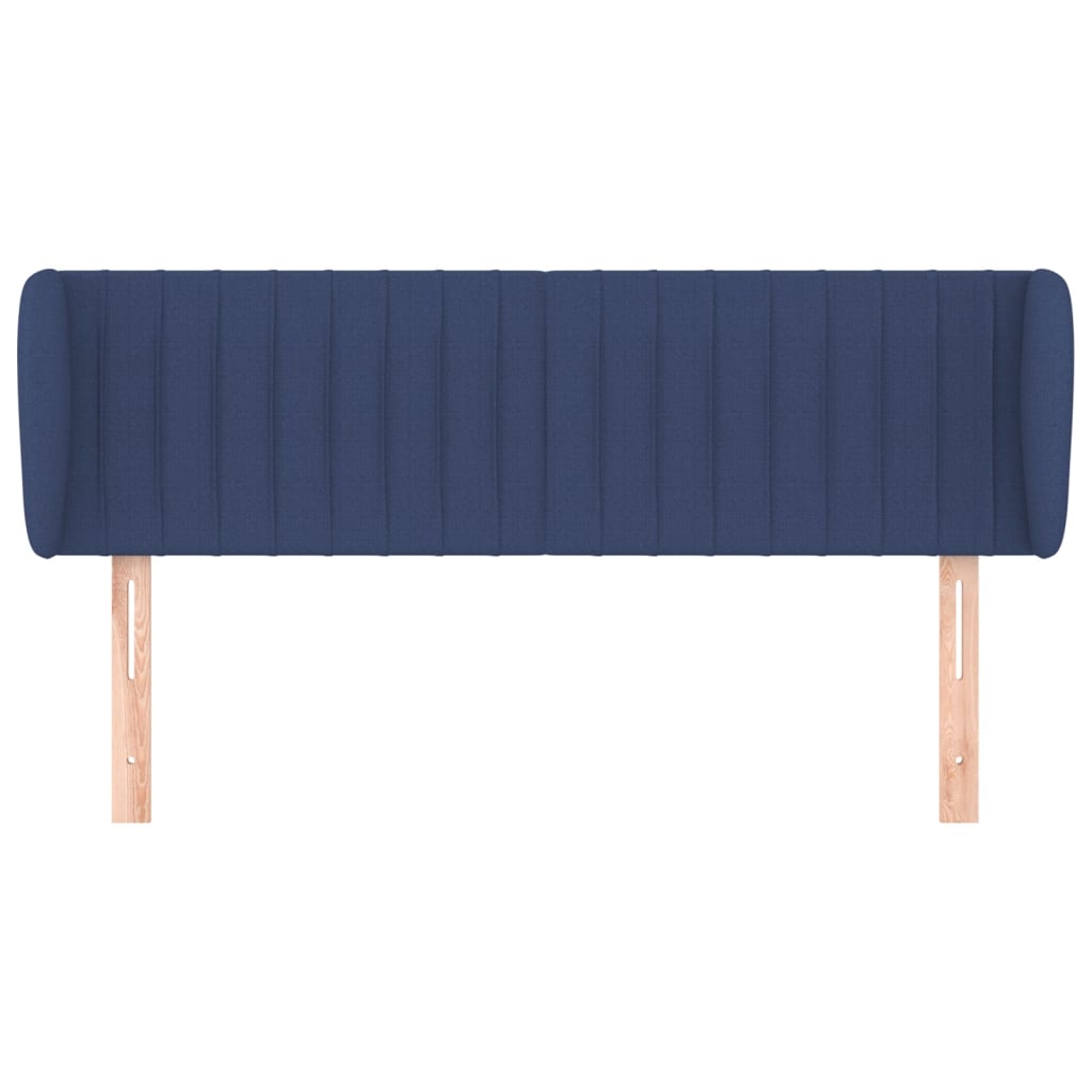 Tête de lit avec oreilles Bleu 147x23x78/88 cm Tissu